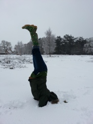 Headstand snow